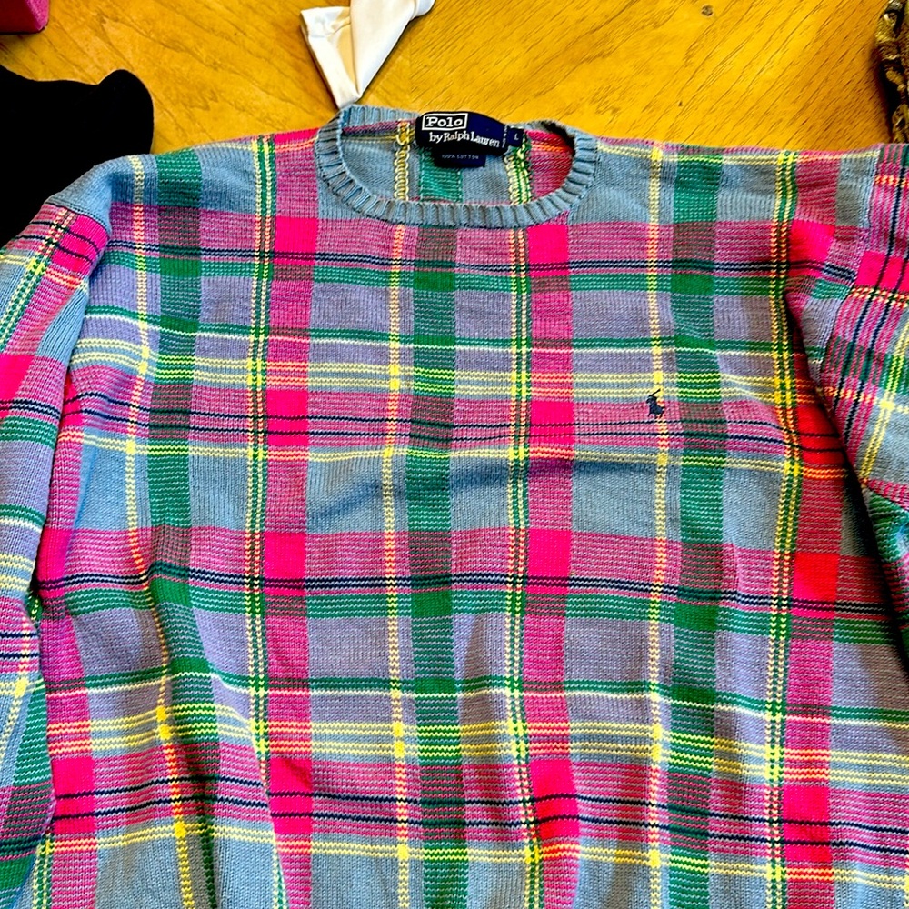 Polo size large men’s multicolored sweater